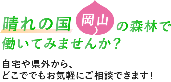 晴れの国岡山の森林で働いてみませんか?